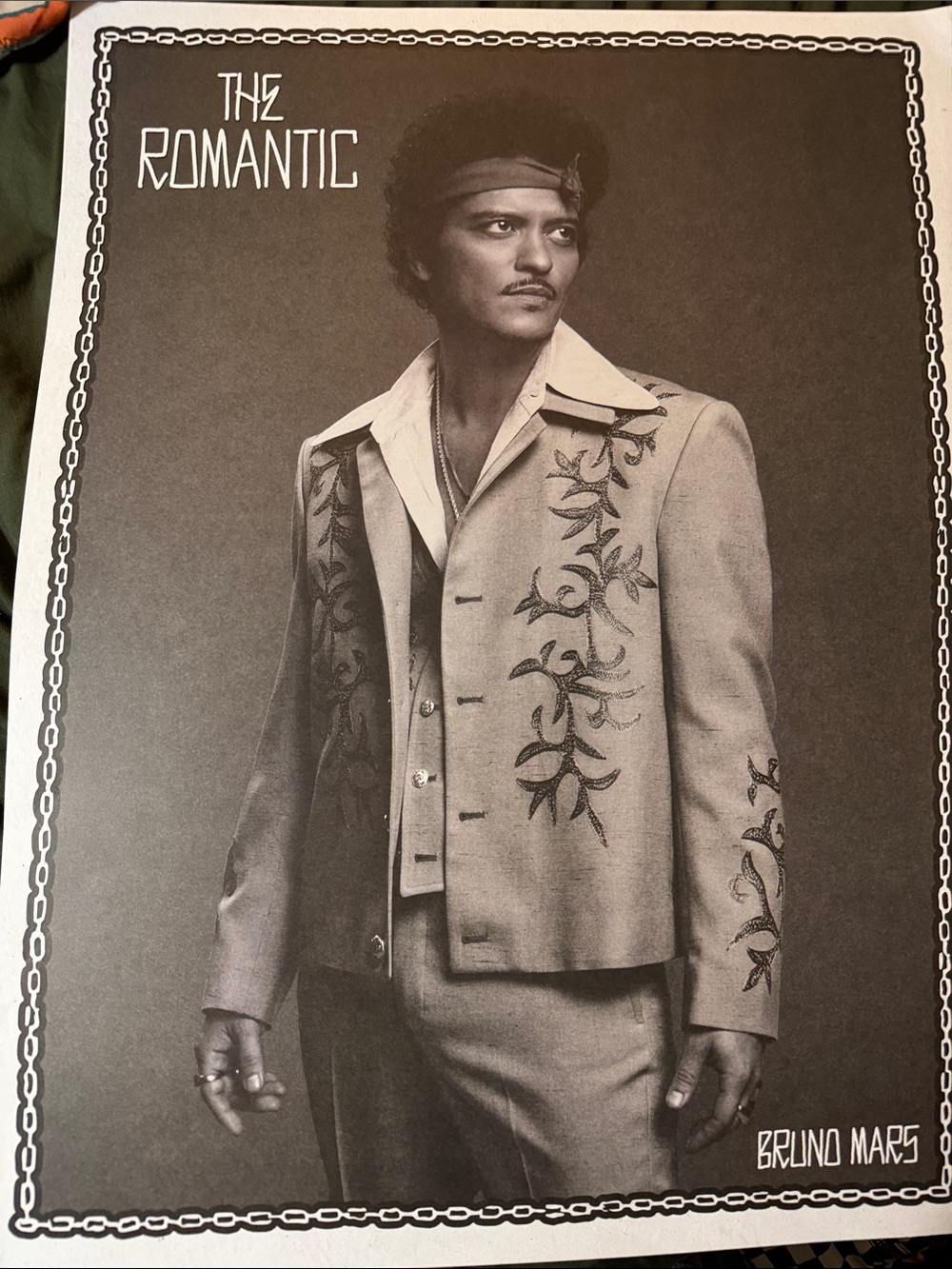 Bruno Mars "The Romantic" Poster - Black & White 24”x18”